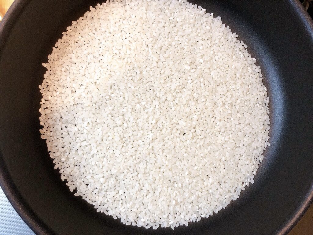 リゾット　米を炒る
