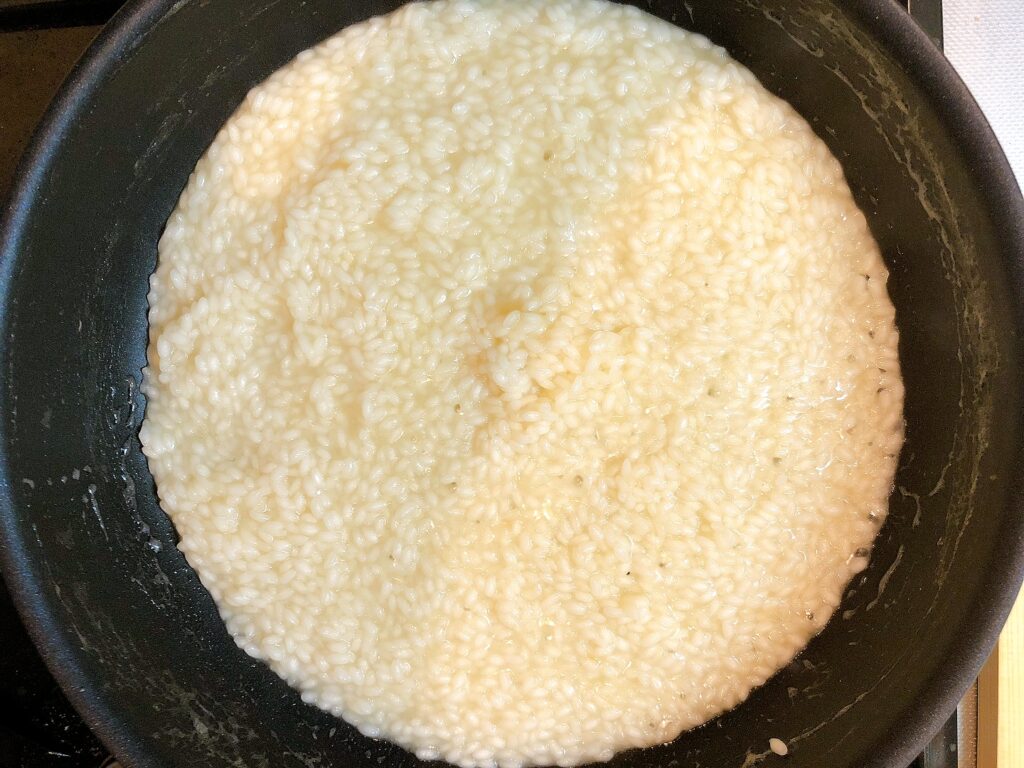 リゾット　米がスープを吸う